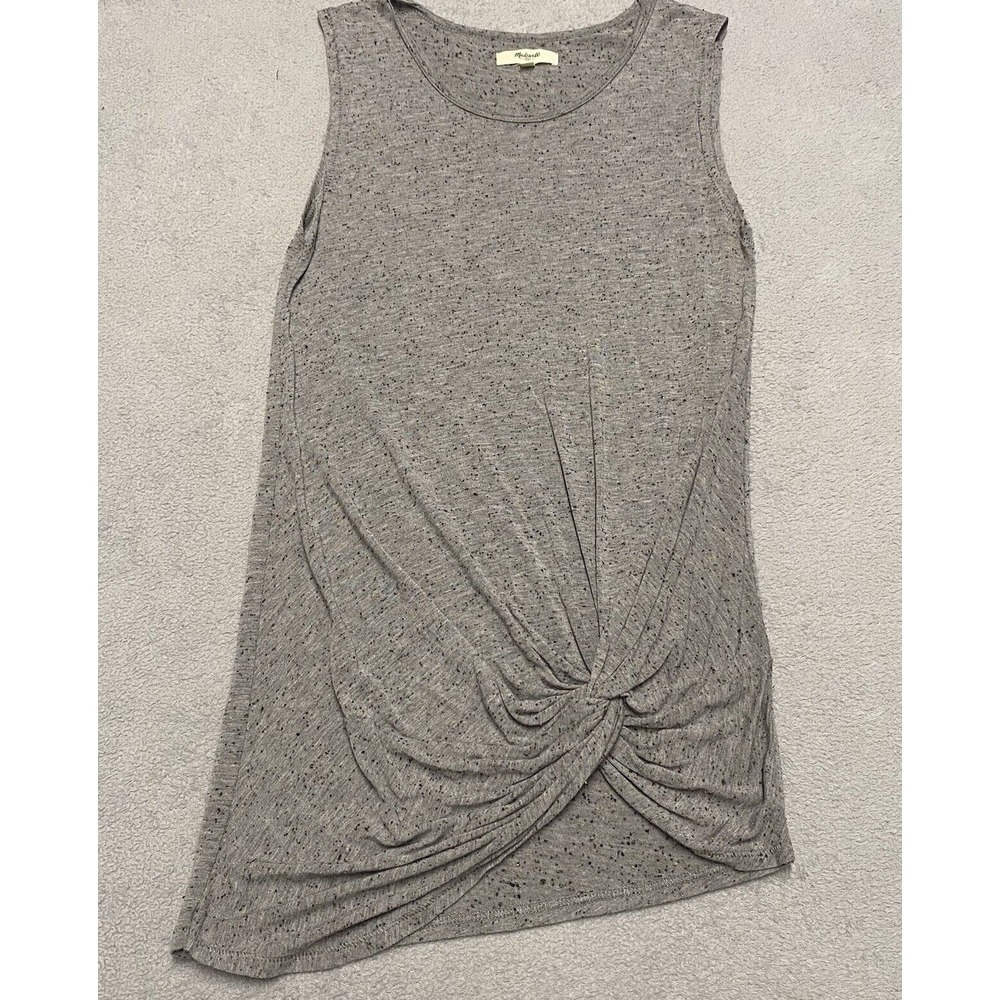 Madewell Tank Top‎ Size XS Grey Speckle Tie Asymmetrical Texture Flecked